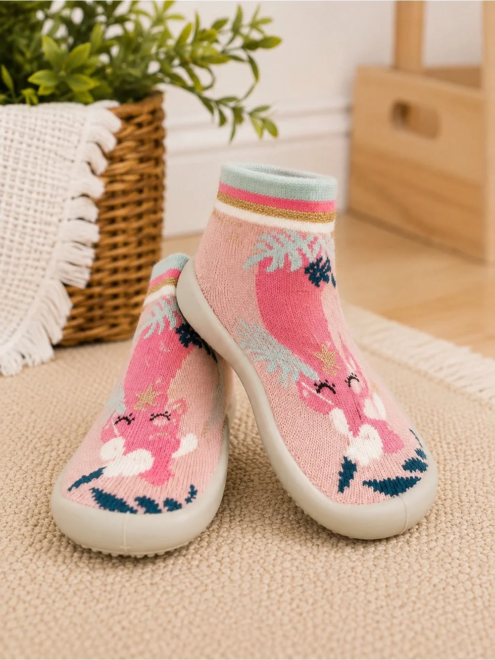 Collégien Unicorn Slipper Socks | Girls US 6/6.5 | Made in France | NWT